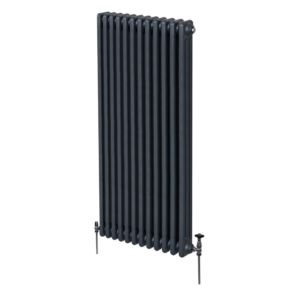 Termosifone a 3 colonne grigio antracite, 1800 x 562mm, con finitura liscia e dettagli metallici, ideale per riscaldare ambienti eleganti