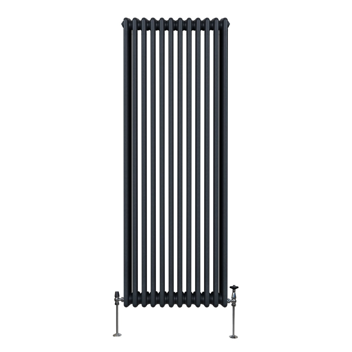 Termosifone a 3 colonne in grigio antracite, con finitura liscia e tubi verticali, misura 1800 x 562mm, ideale per riscaldamento moderno