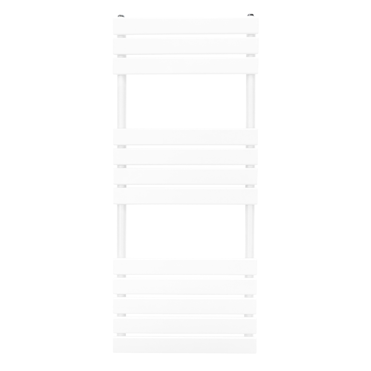 Radiatore per asciugamani a incasso bianco, 1200mm x 450mm, con design moderno a listelli orizzontali e finitura liscia