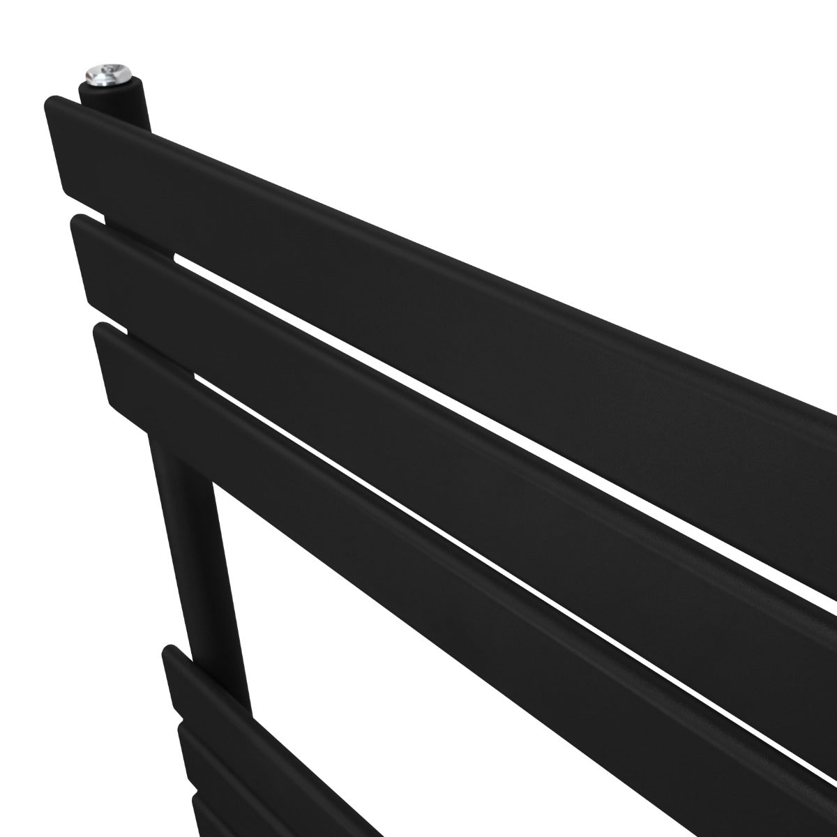 Radiatore per asciugamani a incasso, 1200mm x 500mm, finitura nera opaca, design moderno con linee pulite e texture liscia