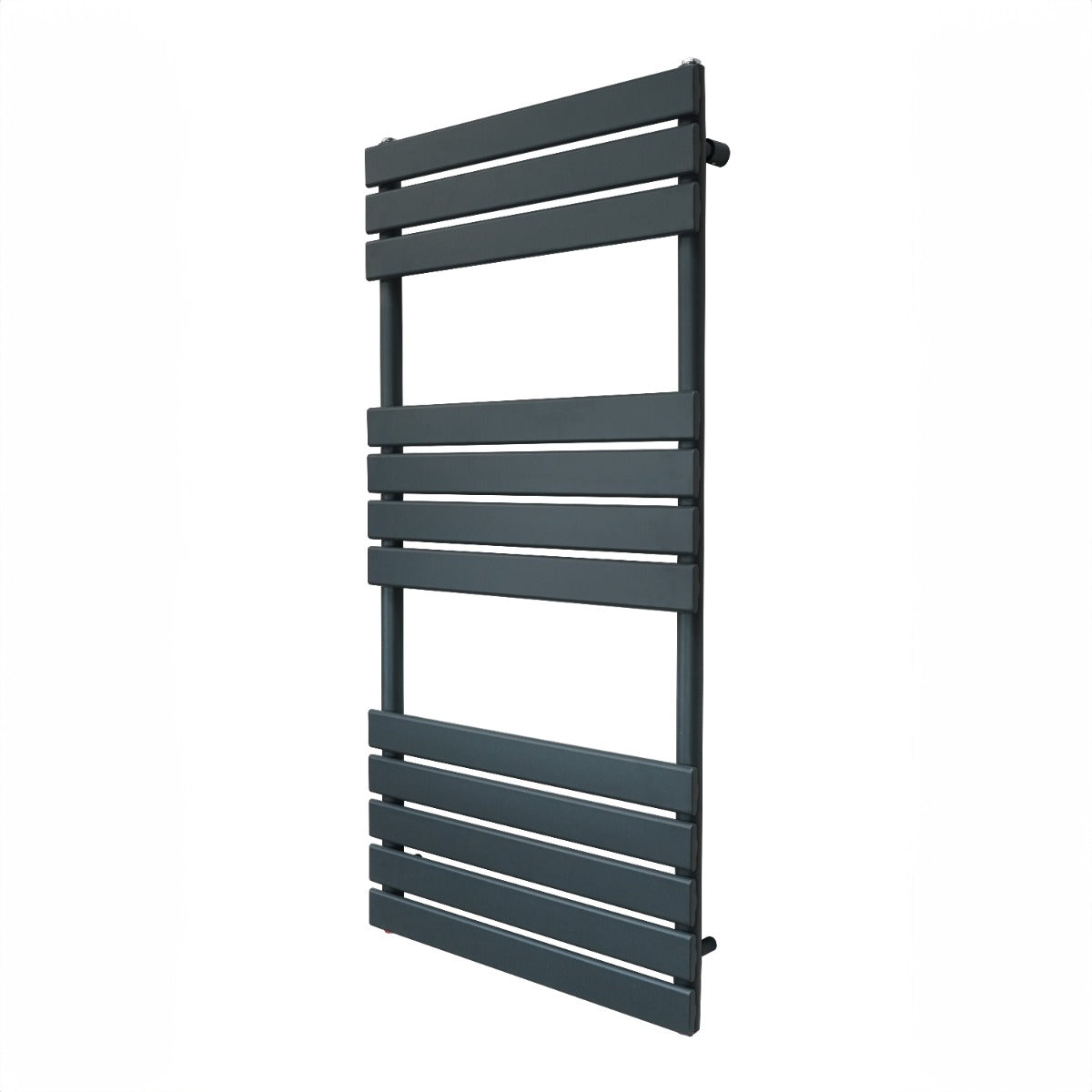 Radiatore per asciugamani a incasso, 1200mm x 600mm, in grigio antracite, con design a barre orizzontali e finitura liscia