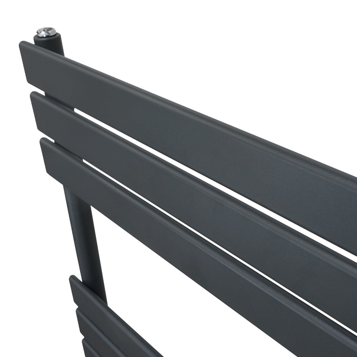 Radiatore per asciugamani a incasso grigio antracite, con linee pulite e finitura opaca, misura 1200mm x 600mm, design moderno