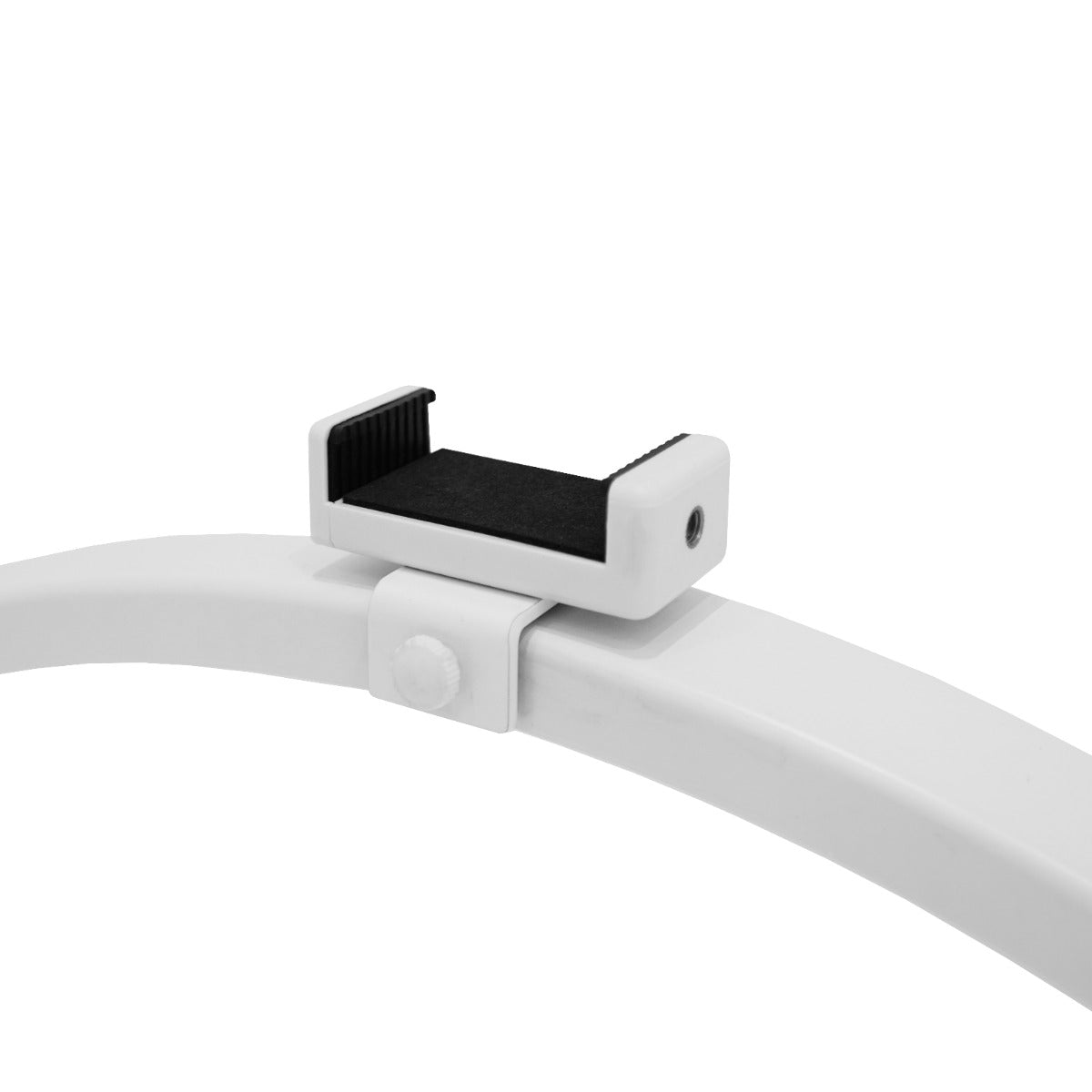 Supporto regolabile in plastica bianca per lampada a LED, con superficie nera antiscivolo, progettato per tavoli da manicure professionali