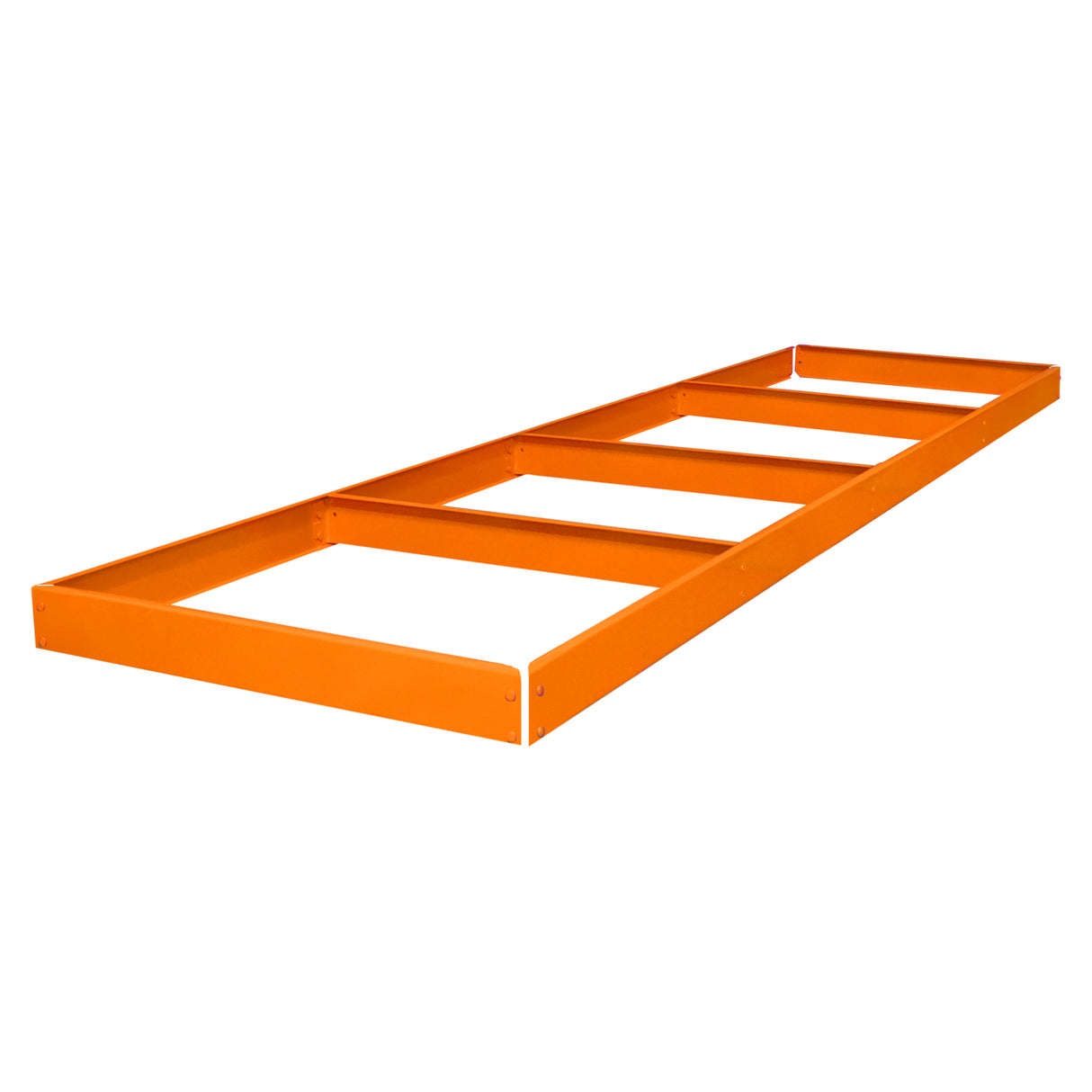Ripiano aggiuntivo arancione per banco da lavoro S-Rax, lungo 180 cm e largo 60 cm, realizzato in metallo resistente e durevole