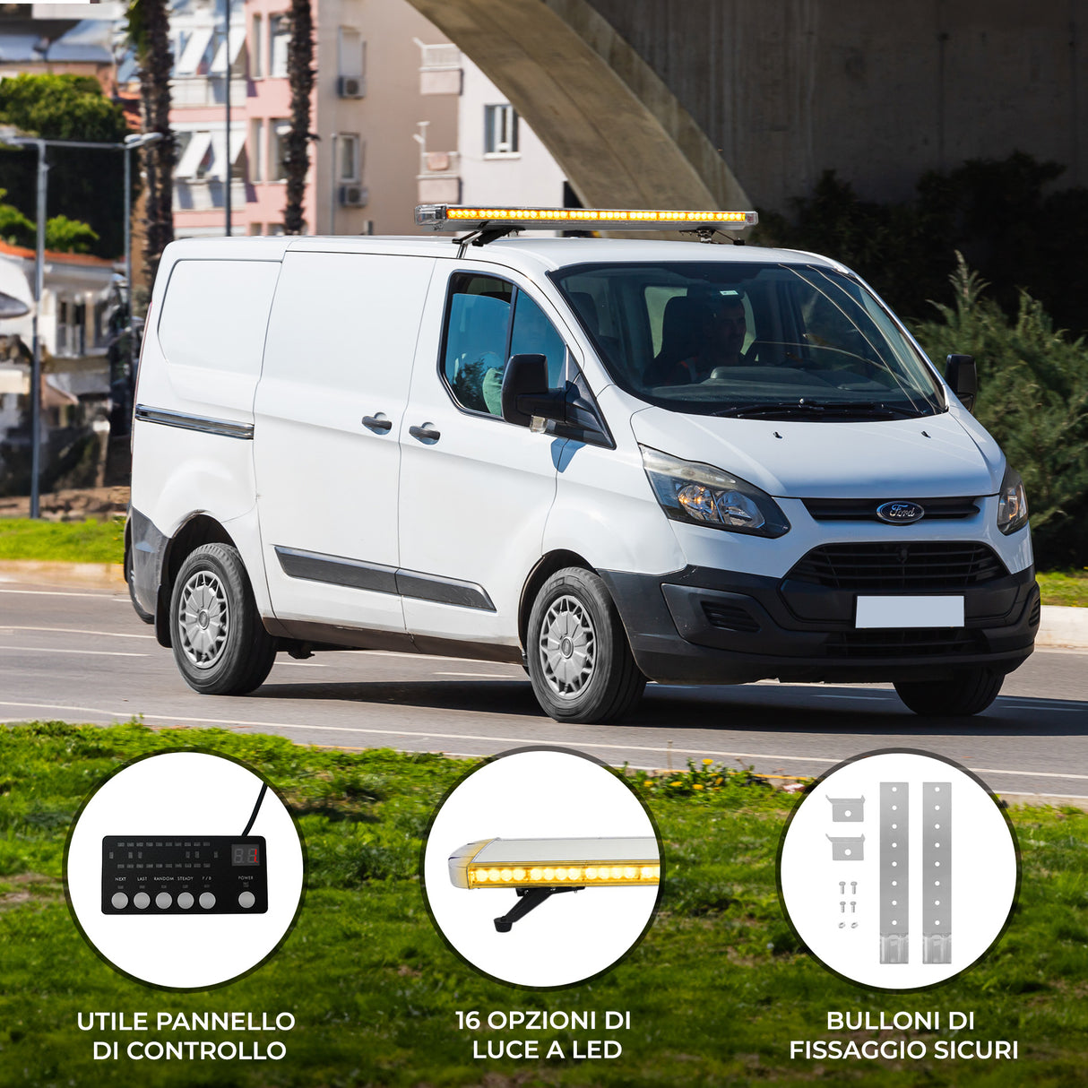 Luce di Emergenza Ambra da 1200 mm con Pannello di Controllo