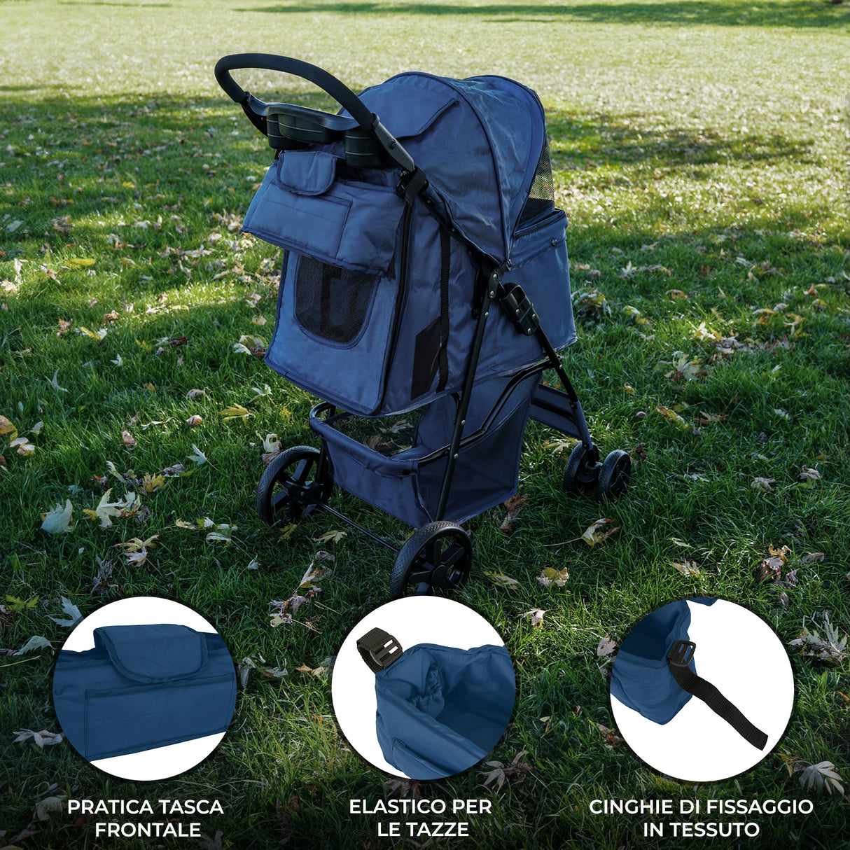 Borsa Organizer per Passeggino per Animali - Blu Navy