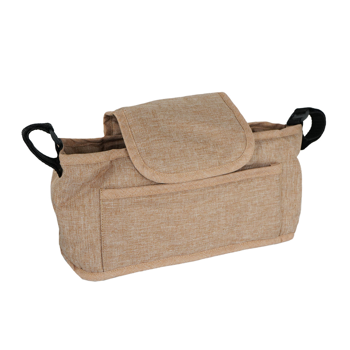 Passeggino per animali con copertura antipioggia e borsa organizer - Beige
