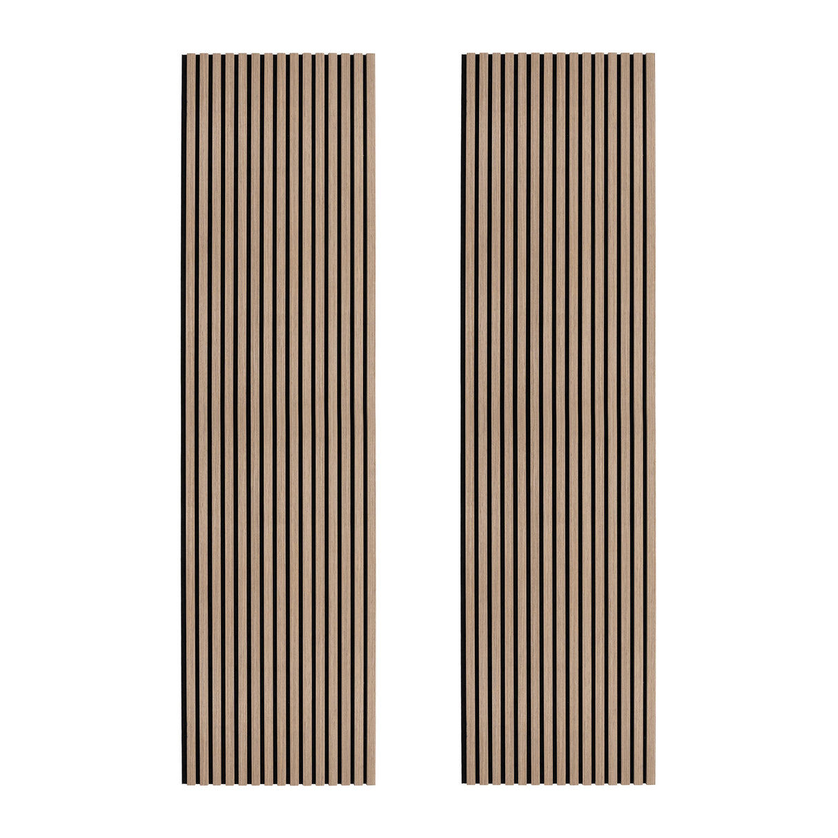 Coppia di Pannelli Fonoassorbenti con Doghe - Noce Chiaro