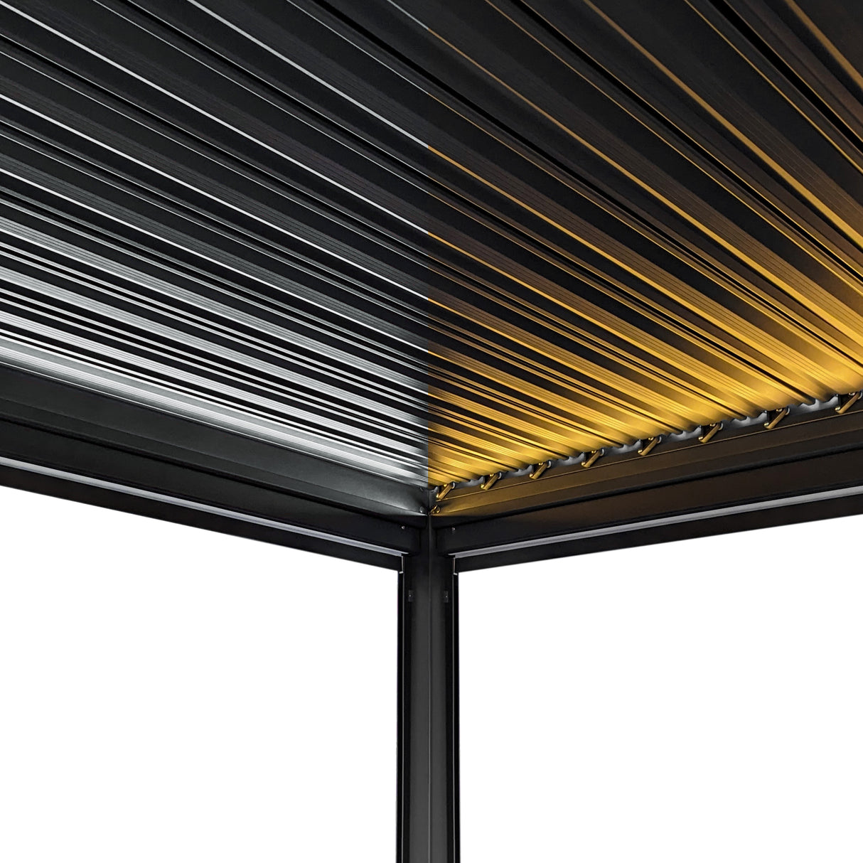 Pergola in alluminio antracite con luci a LED - 3 m x 3 m