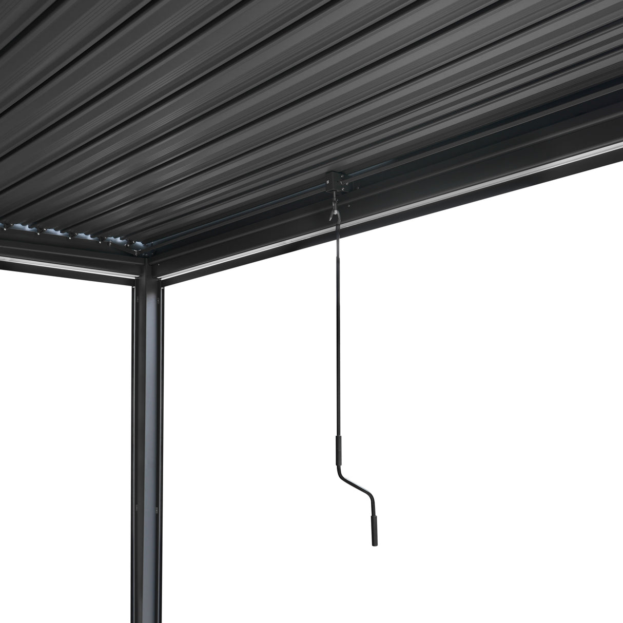 Pergola in alluminio antracite con luci a LED - 3 m x 3 m