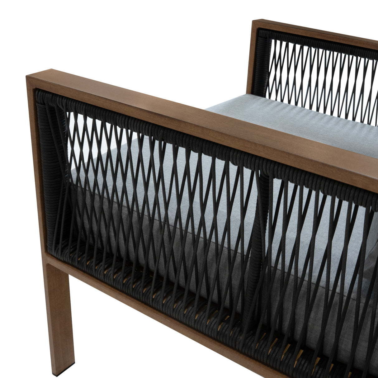 Set Divano da Giardino 4 Pezzi in Alluminio – Effetto Legno