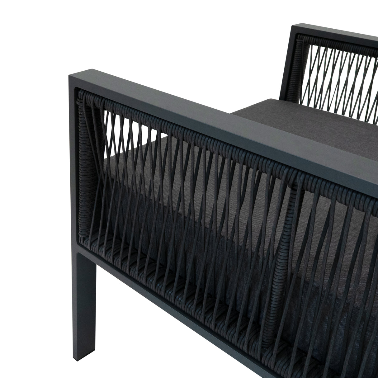 Set Divano da Giardino 4 Pezzi in Alluminio – Grigio Antracite