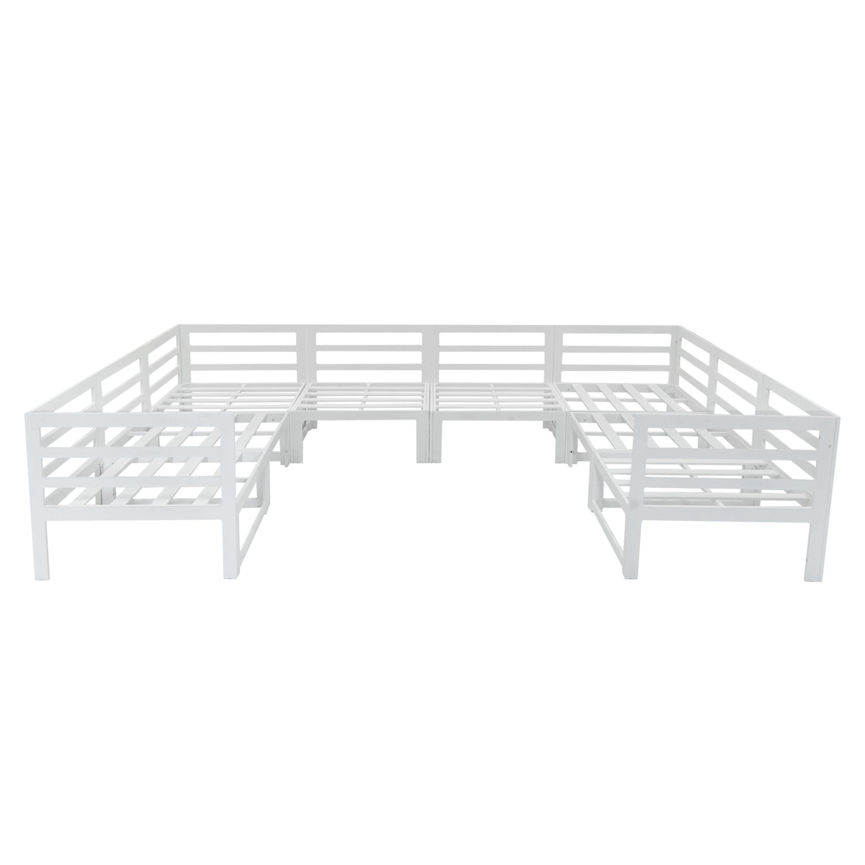 Set di Mobili da Giardino Modulari con Tavolo Braciere - Bianco