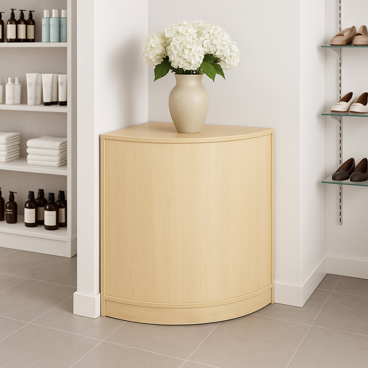 Bancone Angolare per Negozio CM60 – Acero