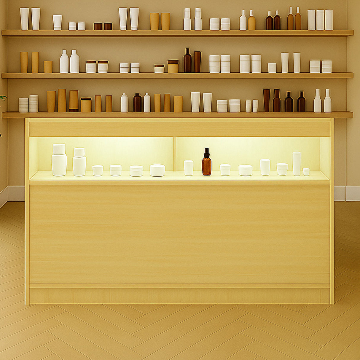 Bancone da Negozio LED B1500 – Acero