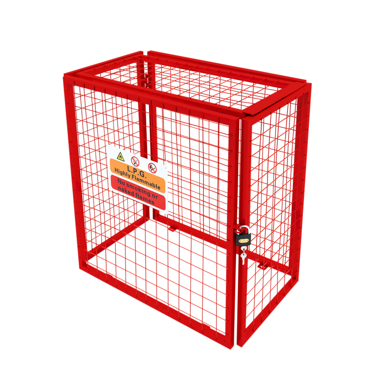 Gabbia a Rete Pieghevole per Bombole di Gas Rossa - 90cm x 80cm x 43cm