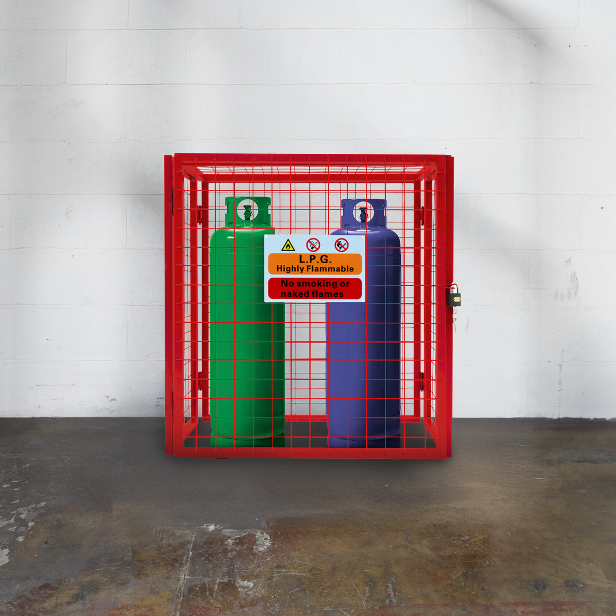 Gabbia a Rete Pieghevole per Bombole di Gas Rossa - 90cm x 80cm x 43cm