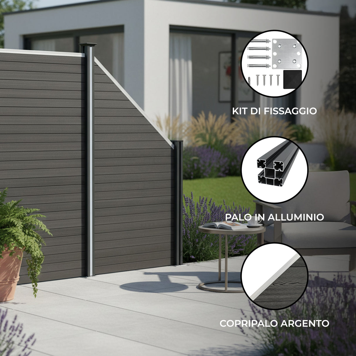 Pannello Recinzione Angolare - Grigio