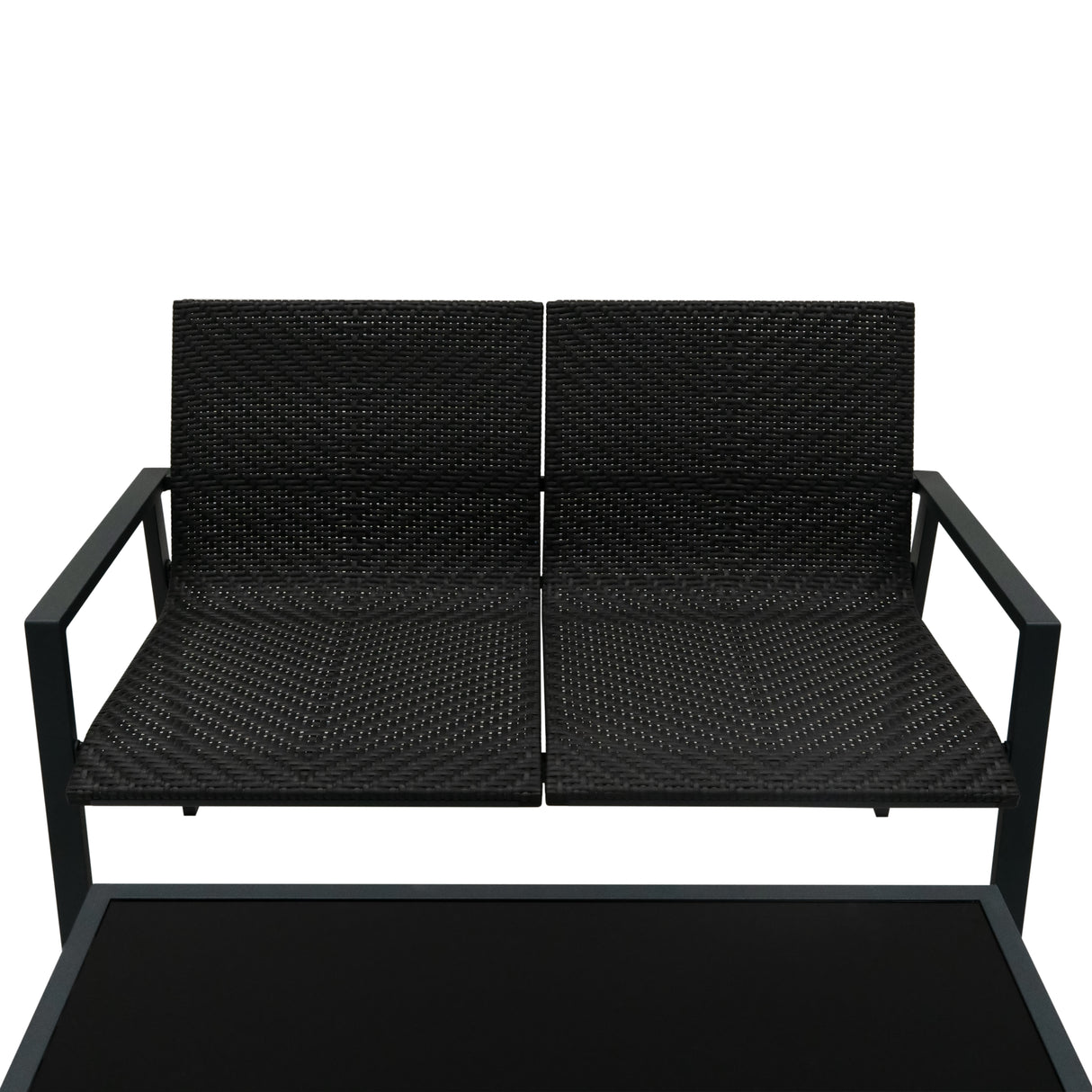Set Mobili da Giardino in Rattan – 4 Pezzi – Nero