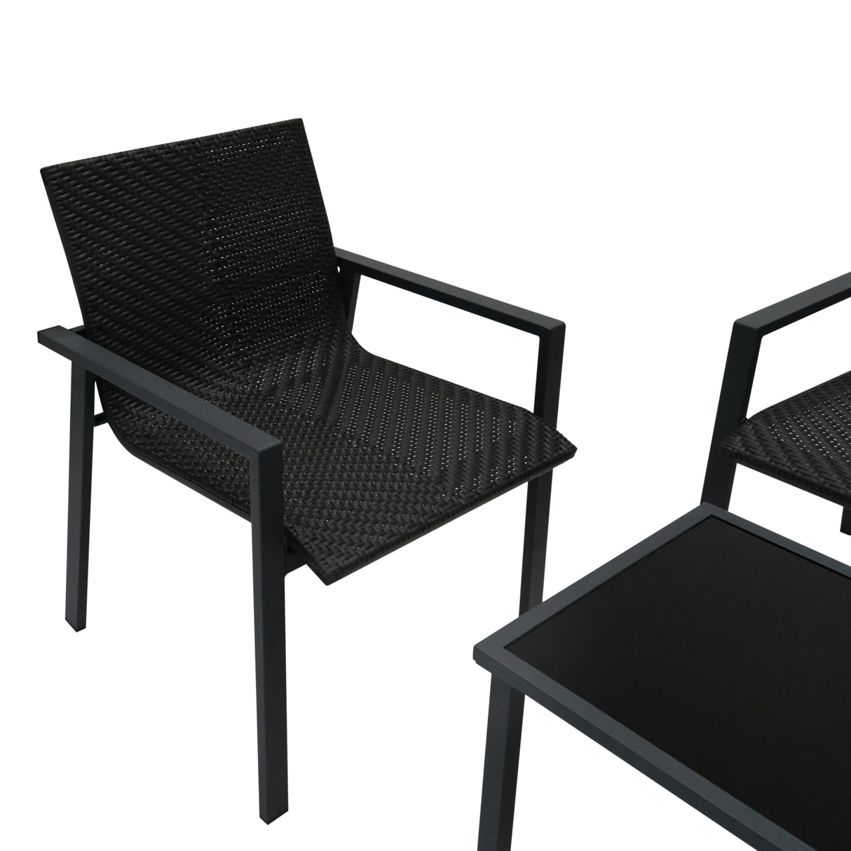 Set Mobili da Giardino in Rattan – 4 Pezzi – Nero