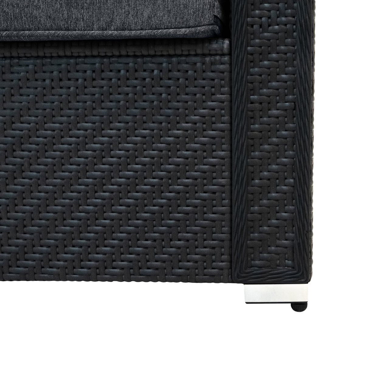 Set Mobili da Giardino 7 Pezzi in Rattan Nero