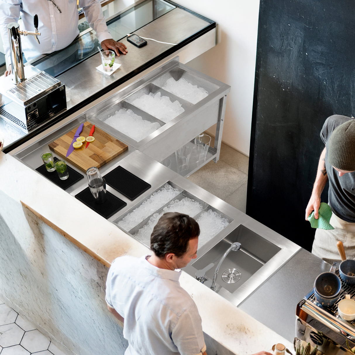 Postazione Modulare da Cocktail con Pozzo Ghiaccio