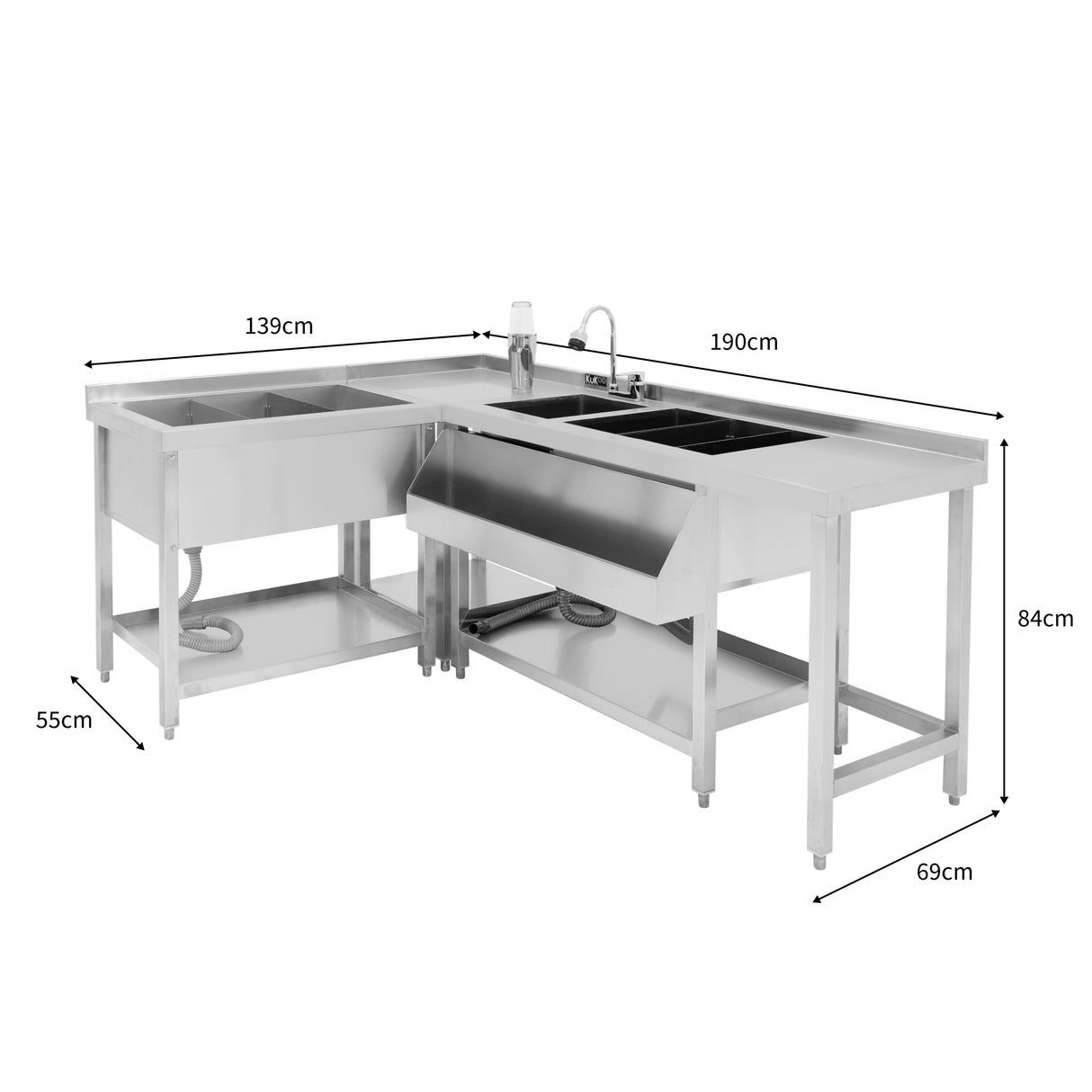 Postazione Modulare da Cocktail con Pozzo Ghiaccio