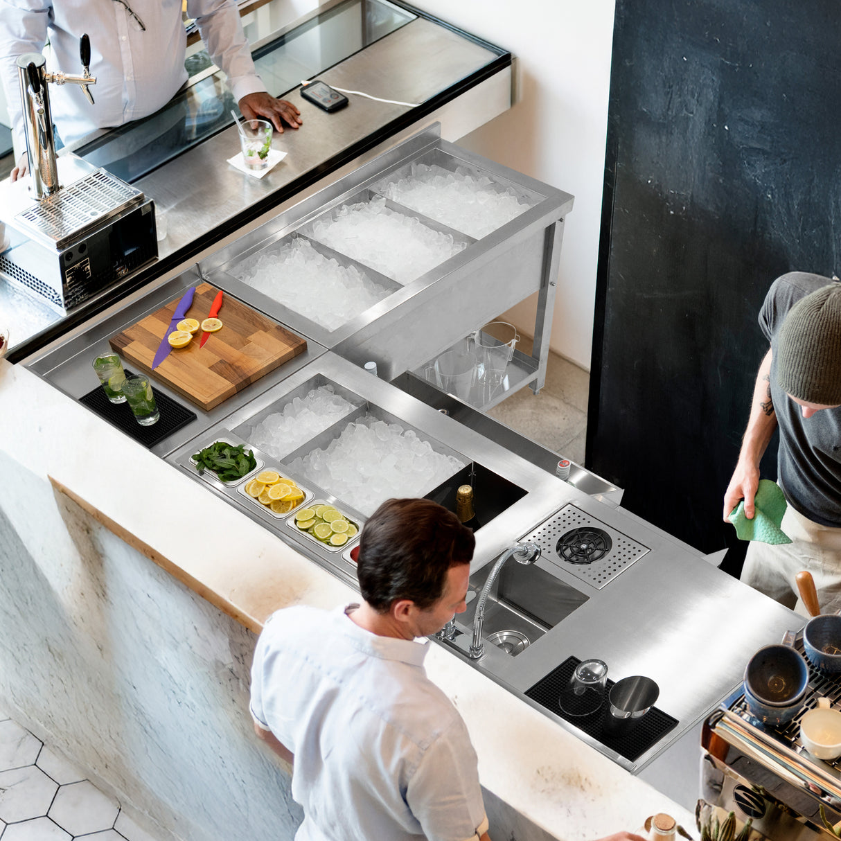 Postazione Deluxe da Cocktail Modulare con Pozzo Ghiaccio