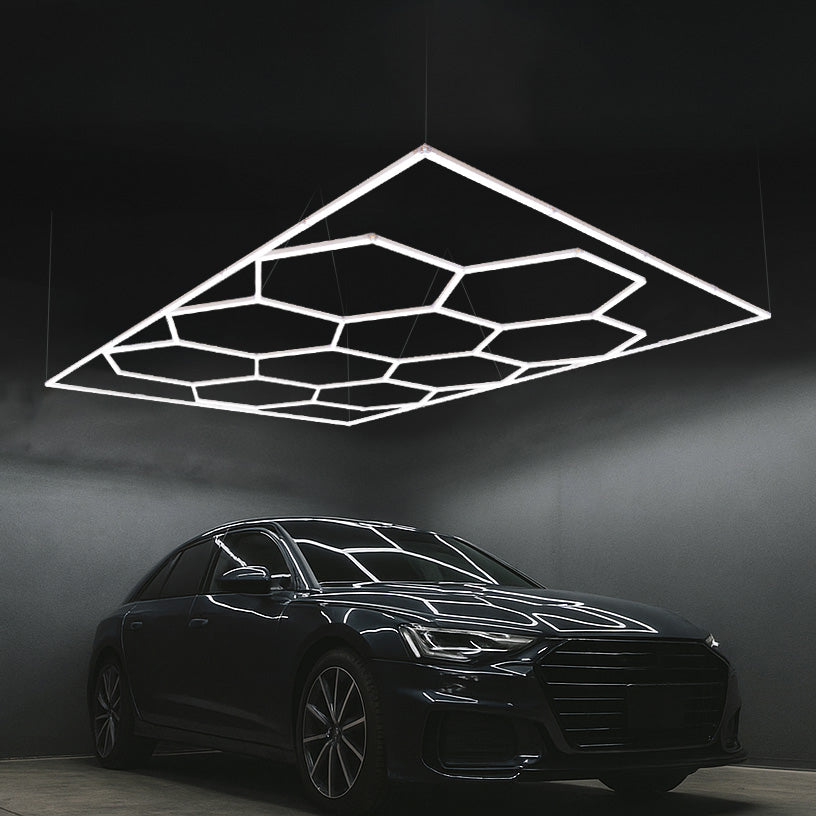 Sistema di Illuminazione LED Esagonale x10 con Cornice