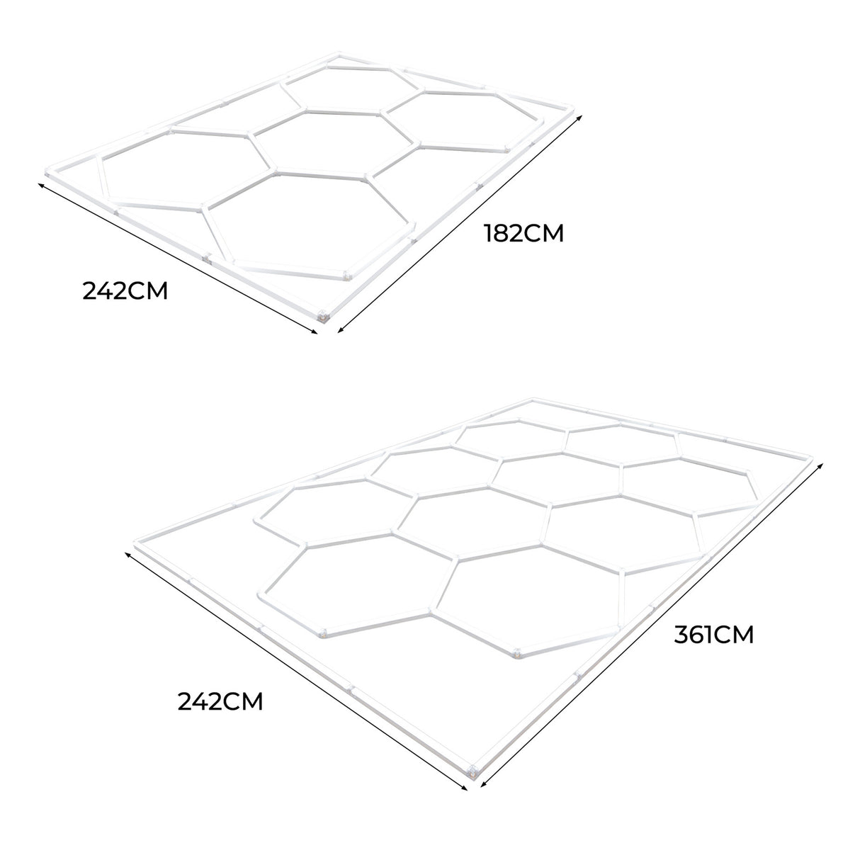 Sistema di Illuminazione LED Esagonale x10 con Cornice
