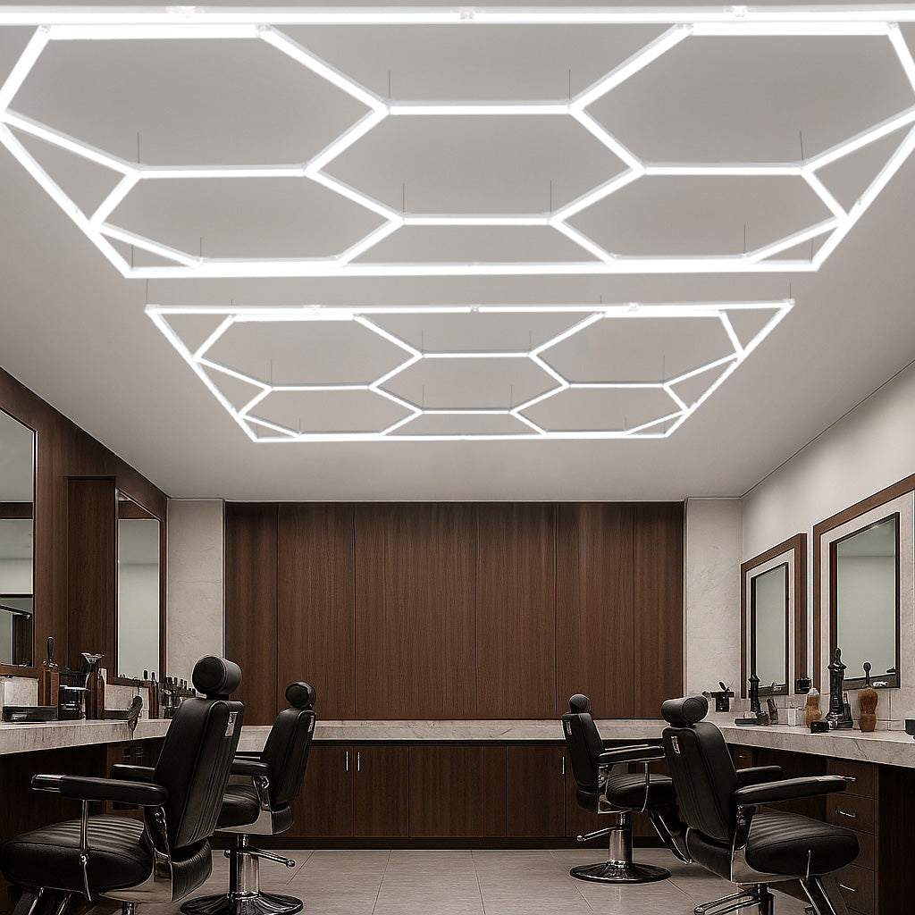Sistema di Illuminazione LED Esagonale x10 con Cornice