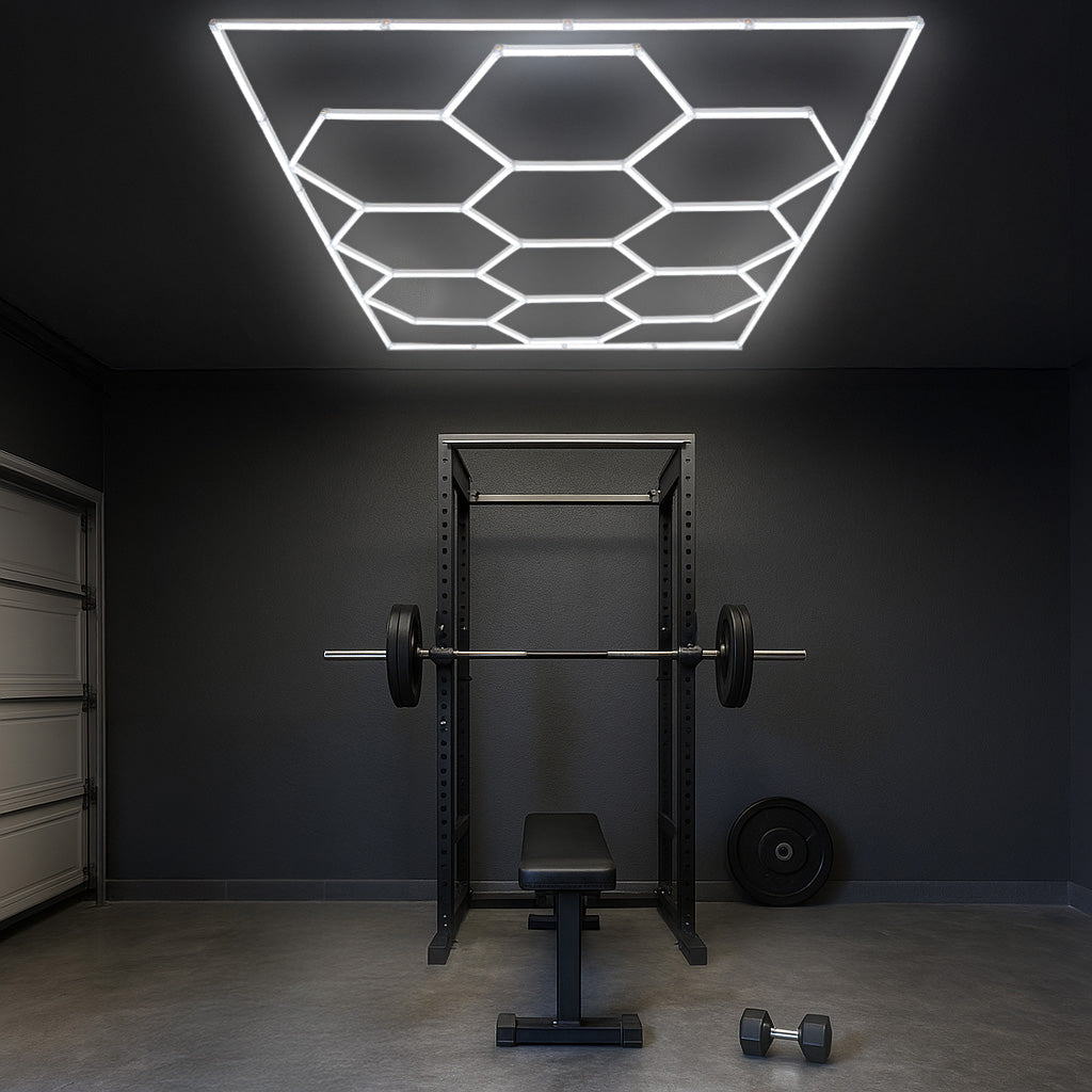 Sistema di Illuminazione LED Esagonale x10 con Cornice