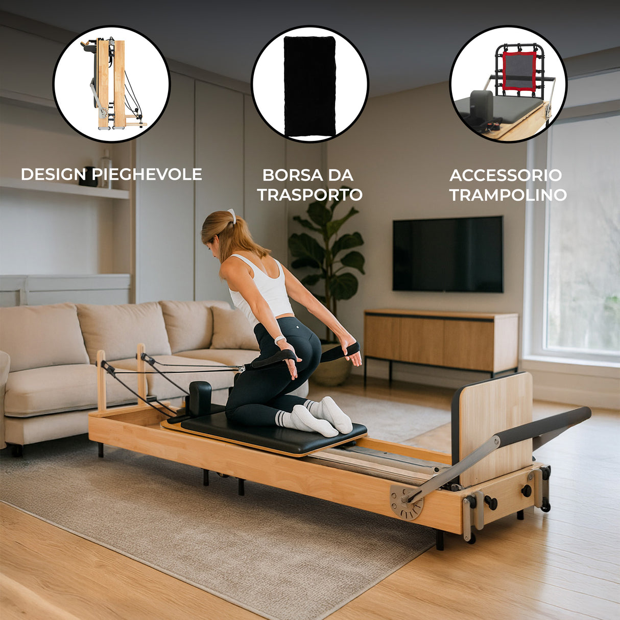 Macchina Pilates Reformer - Rovere