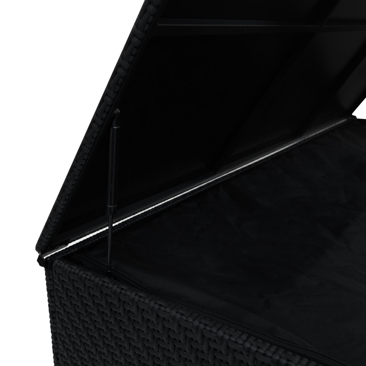 Set Divani Rattan 7 Pezzi con Tavolino & Baule 996L da Giardino - Nero