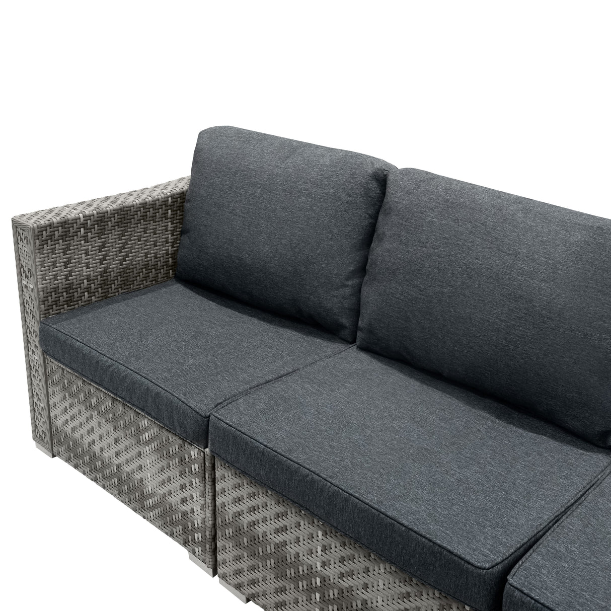 Set Divani Rattan 7 Pezzi con Tavolino & Baule 700L da Giardino - Grigio