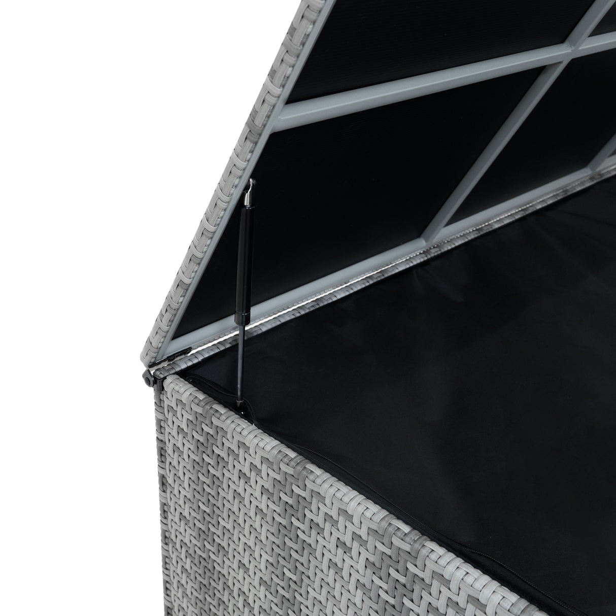 Set Divani Rattan 7 Pezzi con Tavolino & Baule 996L da Giardino - Grigio