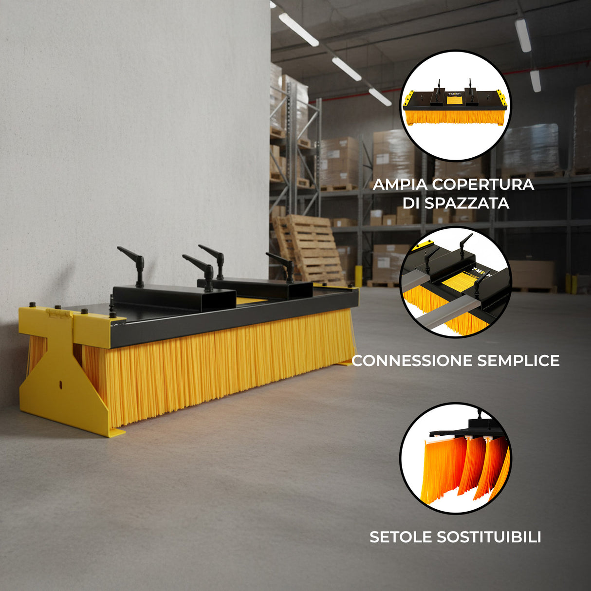 Spazzola Per Carrello Elevatore Con Supporto