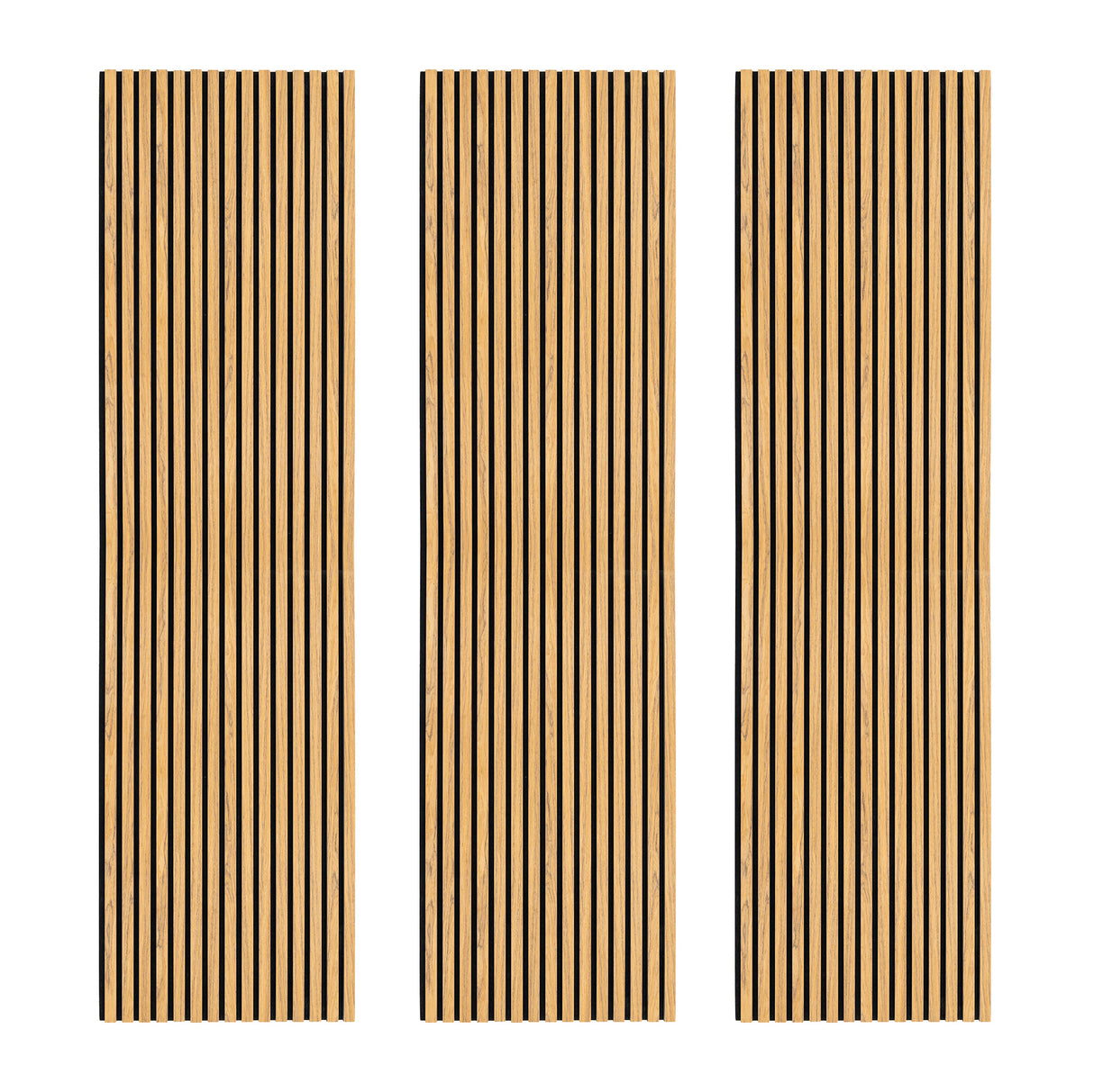 Tre Pannelli Fonoassorbenti con Doghe - Rovere