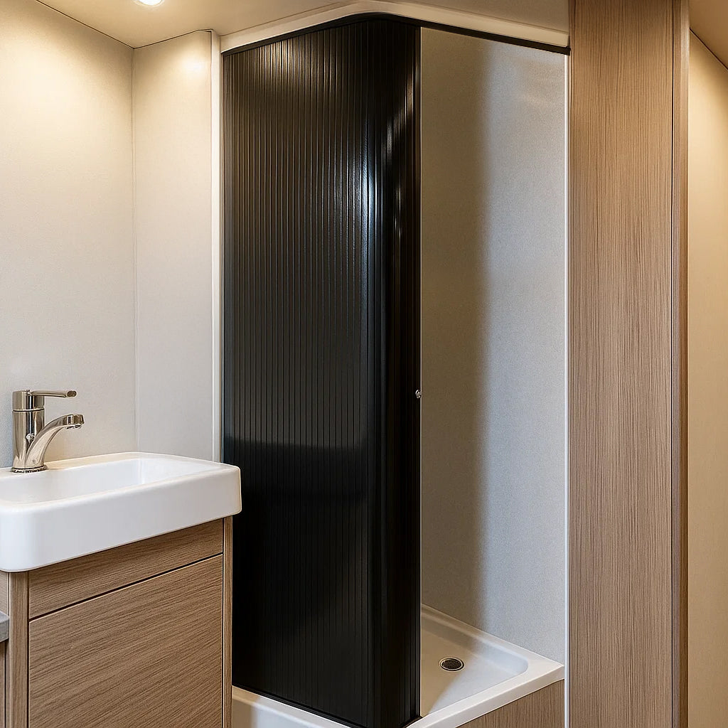 Porta a Soffietto per Doccia  – Nero