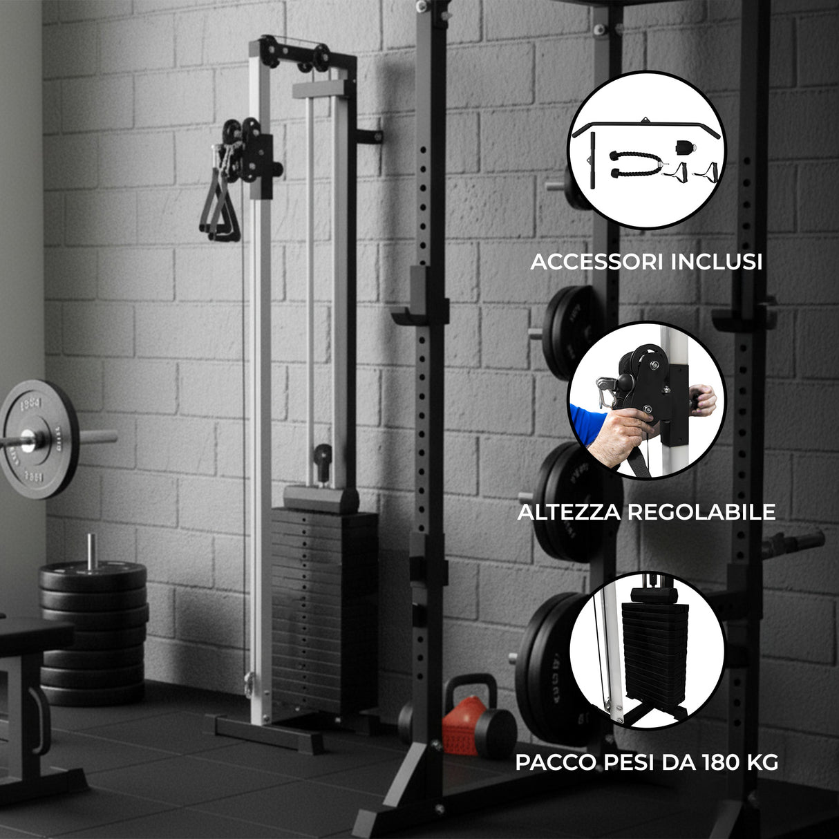 Stazione a Cavi da Parete Multifunzione