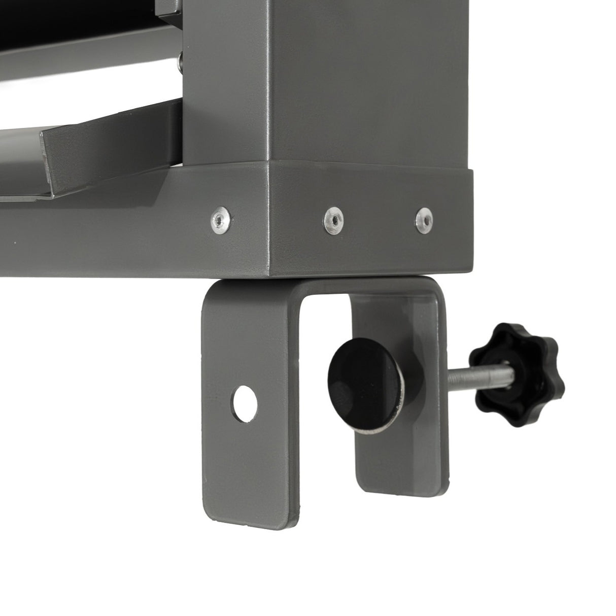 Strizzatore manuale per indumenti in metallo grigio, con manopola nera e supporto robusto per una facile regolazione e utilizzo