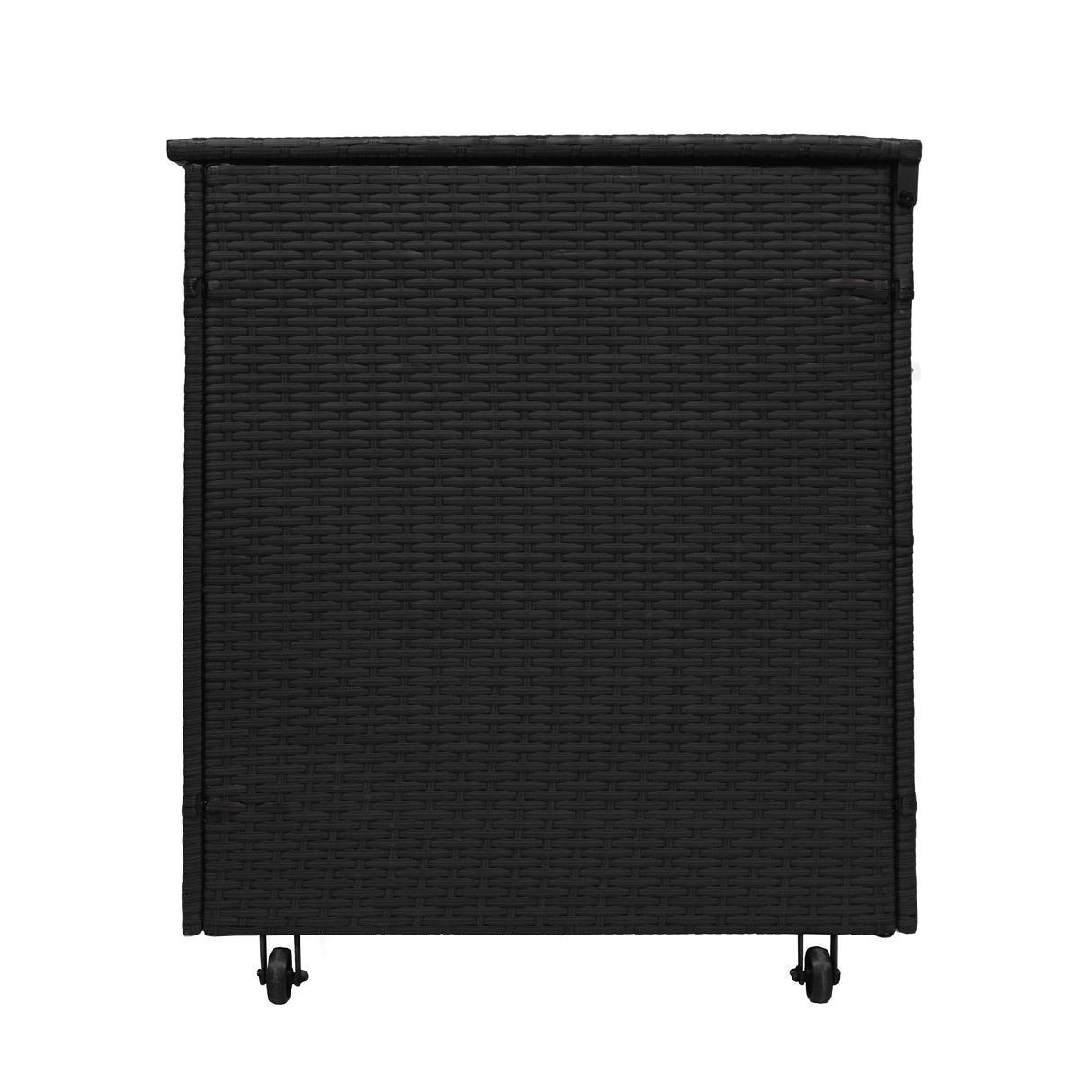 Set da Giardino in Alluminio 4 Pezzi con Cassapanca in Rattan Nero – Bianco