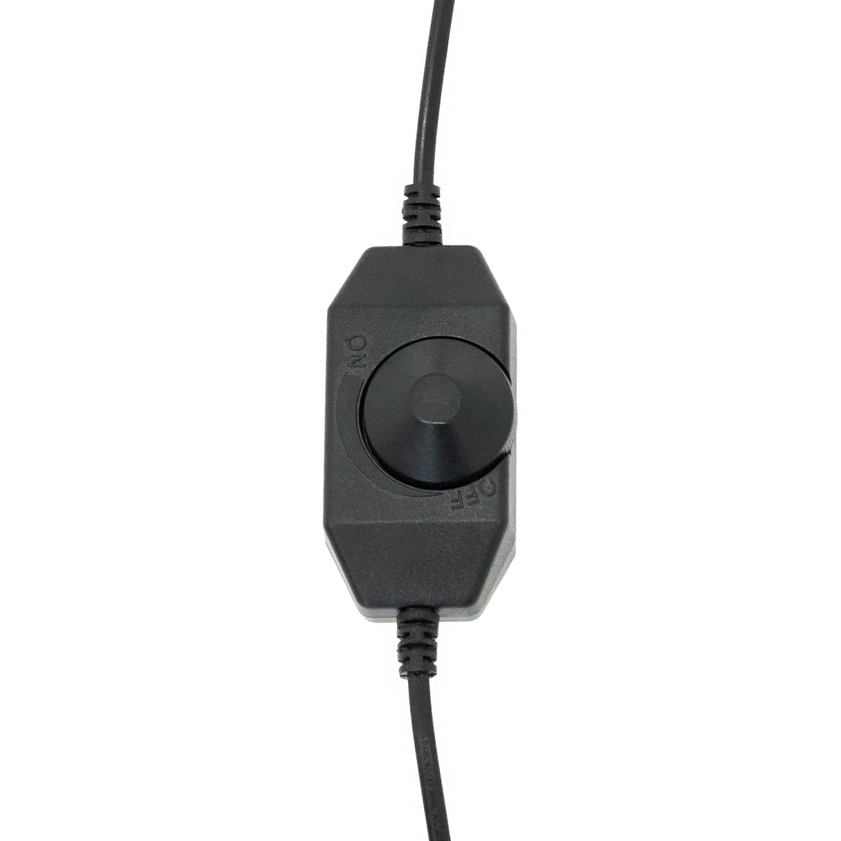 Interruttore nero per anello LED, con manopola centrale per accensione e spegnimento, cavo lungo per facile accesso durante il gioco