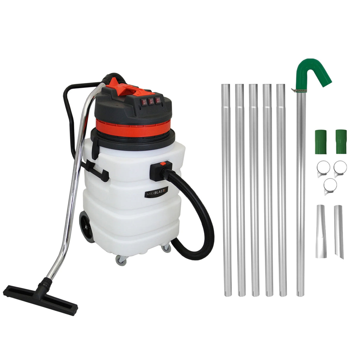 Aspiratore Industriale 90L Solidi e Liquidi con Kit Tubi Pulizia Grondaie