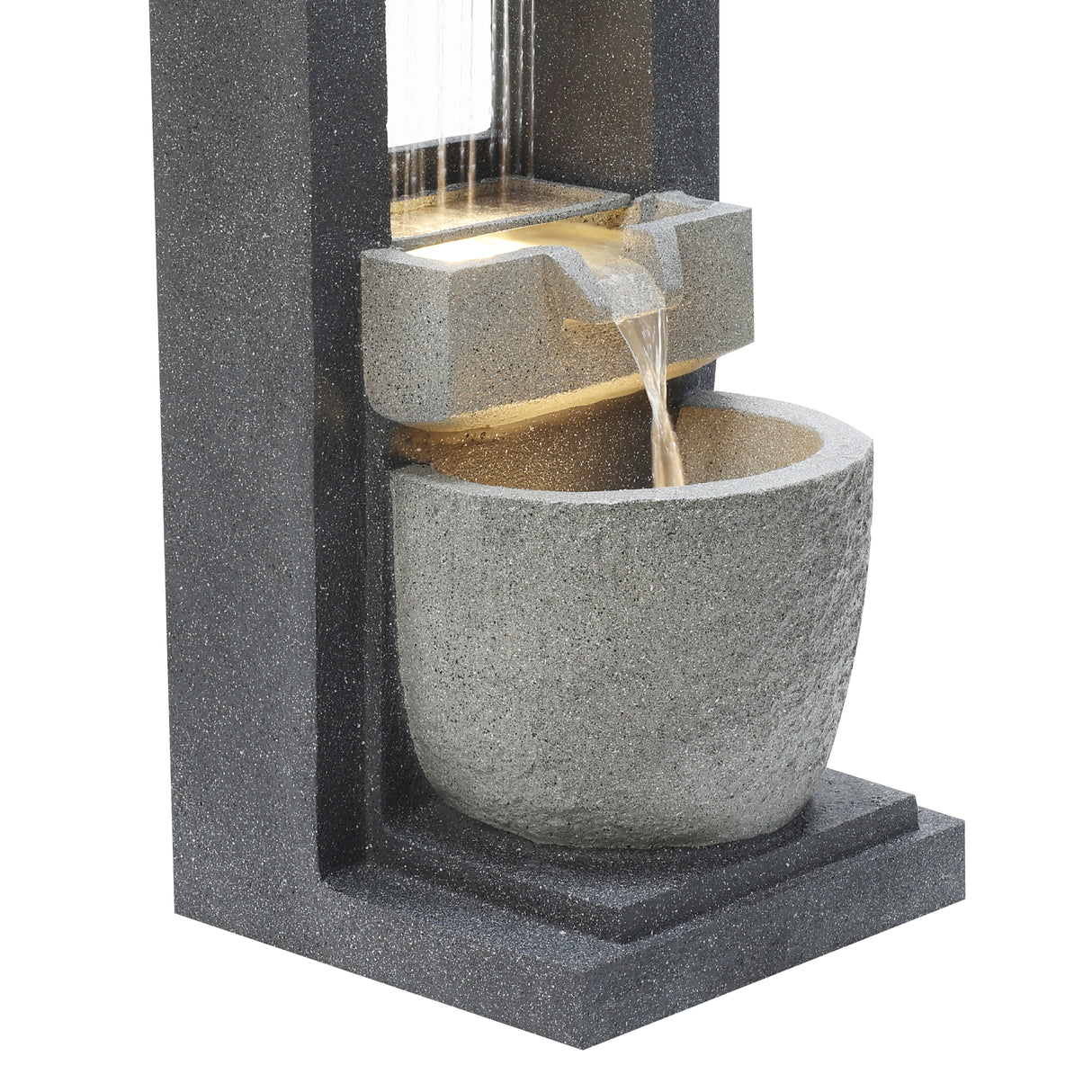 Fontana da Giardino Elettrica LED Pompa Cascade Springs