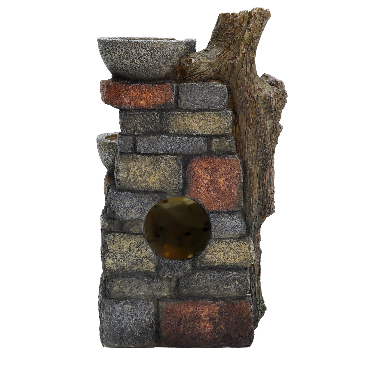 Fontana da Giardino Elettrica Cascata LED Pompa Rustic Brook
