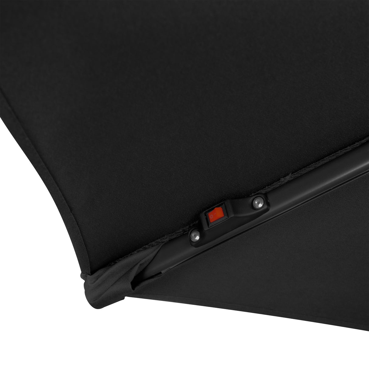 Ombrellone Decentrato LED 3m Nero con Luci Solari