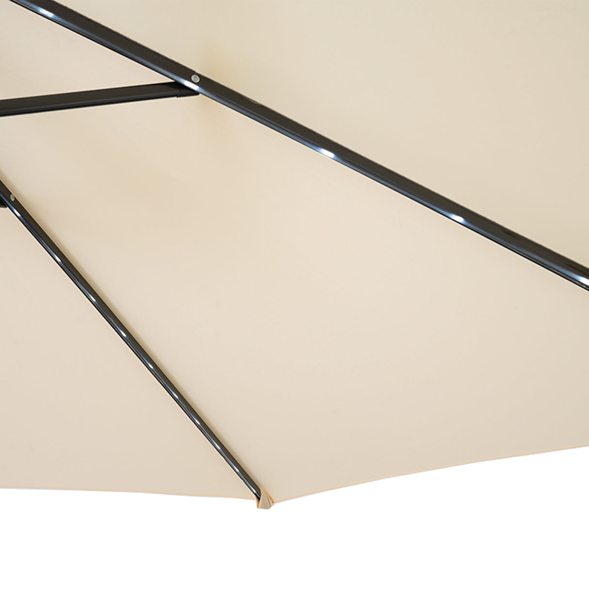 Ombrellone Decentrato LED 3m Cream con Luci Solari