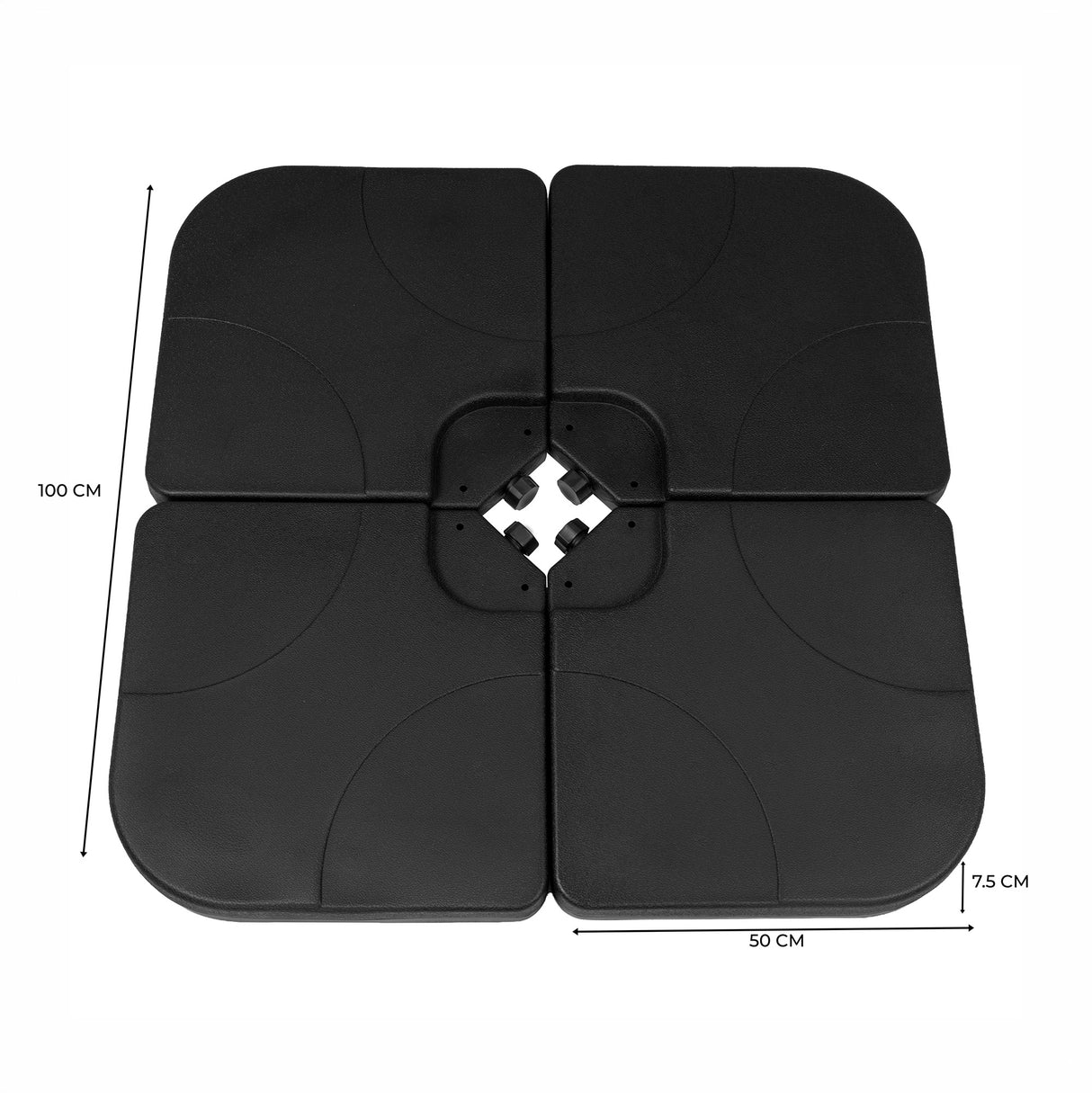 Base per Ombrellone Decentrato Quadrata – Set 4 Pesi