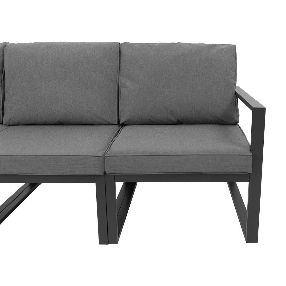 Set Mobili da Giardino in Alluminio 7 Posti con Tavolo Fire Pit Integrato